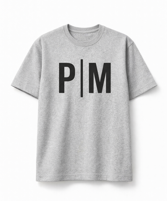 The P|M Studio Monogram T-Shirt - Heather Grey Edition