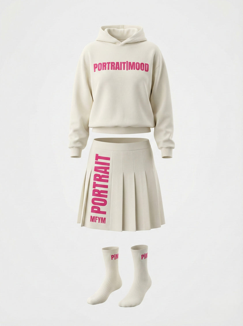 THE IVORY PINK MOOD PLEATED SET