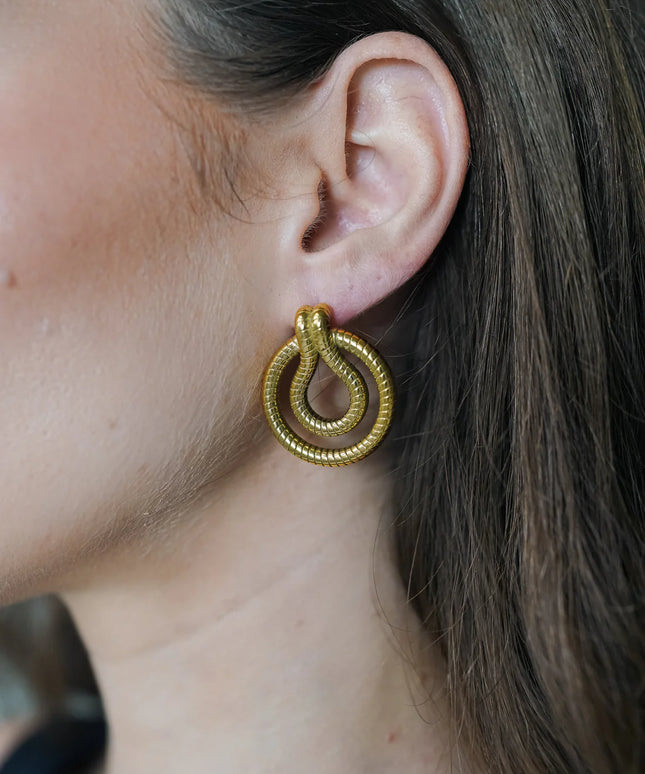 Serpentis Luxe Earrings In Solid Stainless Steel With 18K Gold Plate