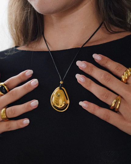 LUNAR ESSENCE PENDANT - NECKLACE In Solid Non-Tarnish Stainless Steel With 18K Gold-Plate