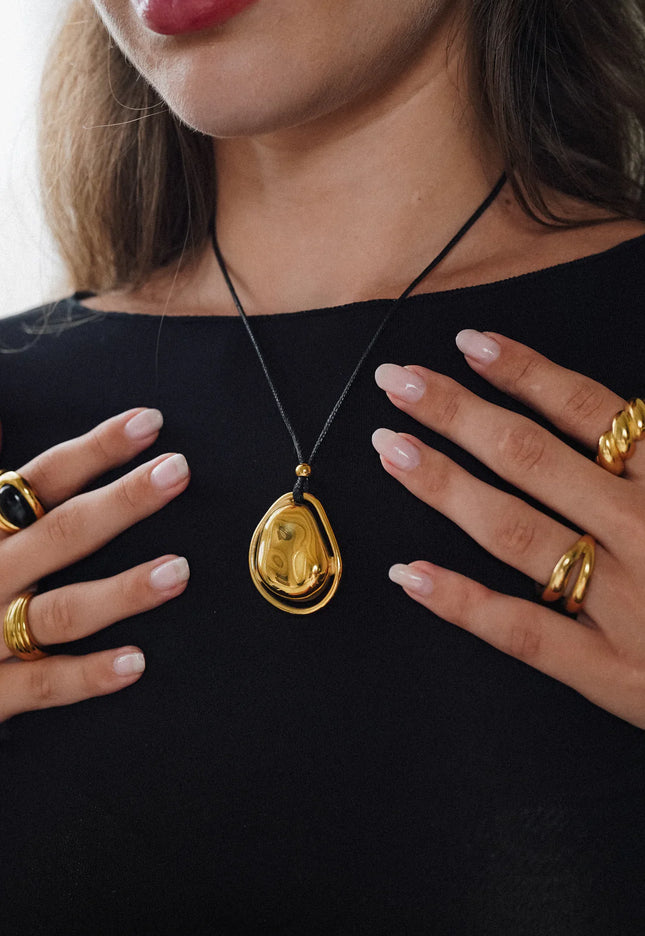 LUNAR ESSENCE PENDANT - NECKLACE In Solid Non-Tarnish Stainless Steel With 18K Gold-Plate