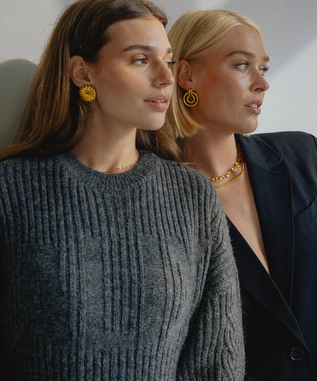 Serpentis Luxe Earrings In Solid Stainless Steel With 18K Gold Plate