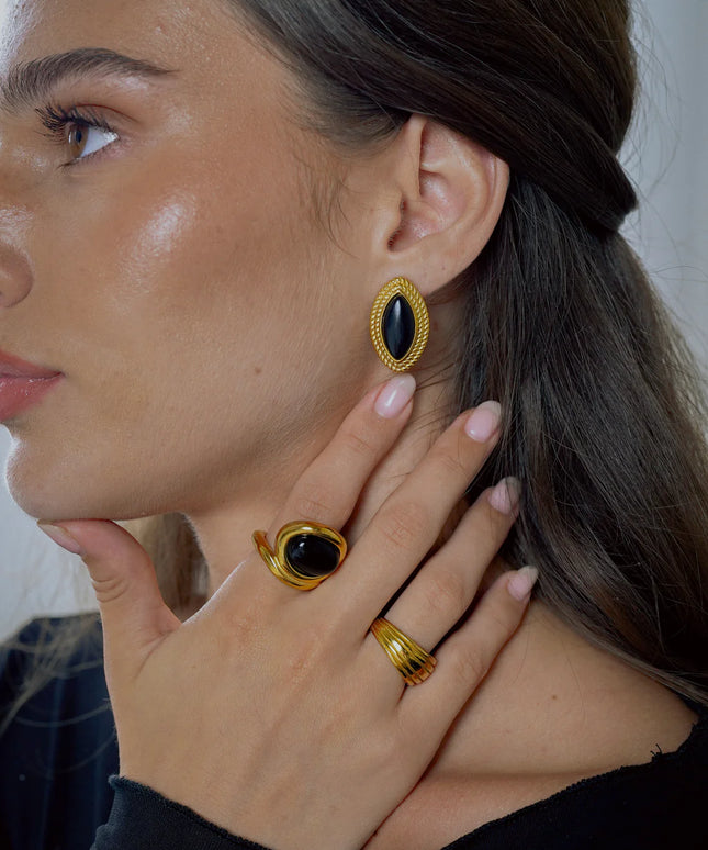 SOLAR AURA EARRINGS In Solid Non-Tarnish Stainless Steel With 18K Gold-Plate