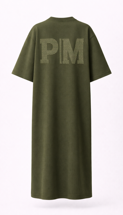 The PM Olive Monogram Midi Dress