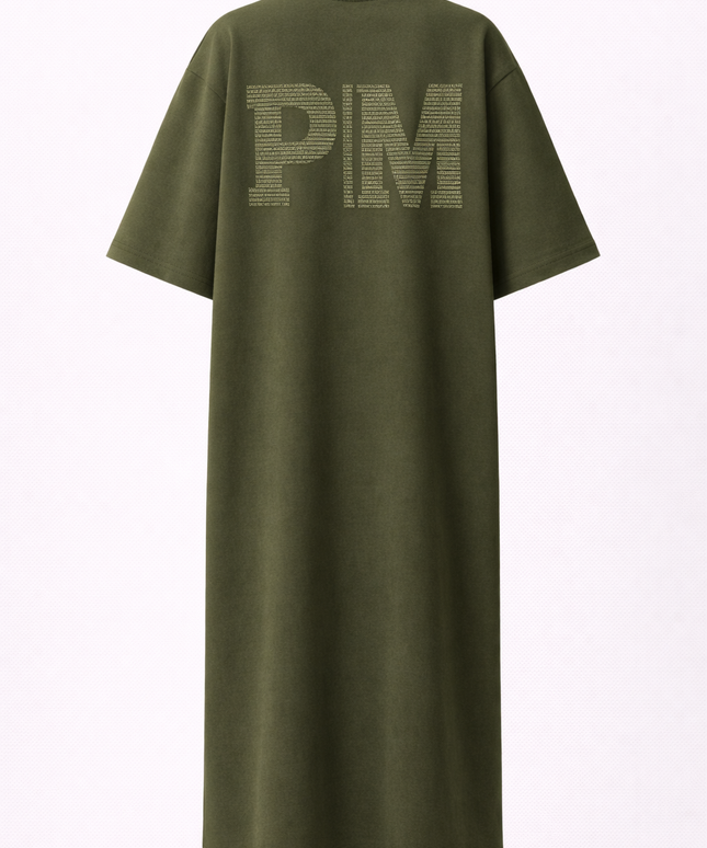 The PM Olive Monogram Midi Dress