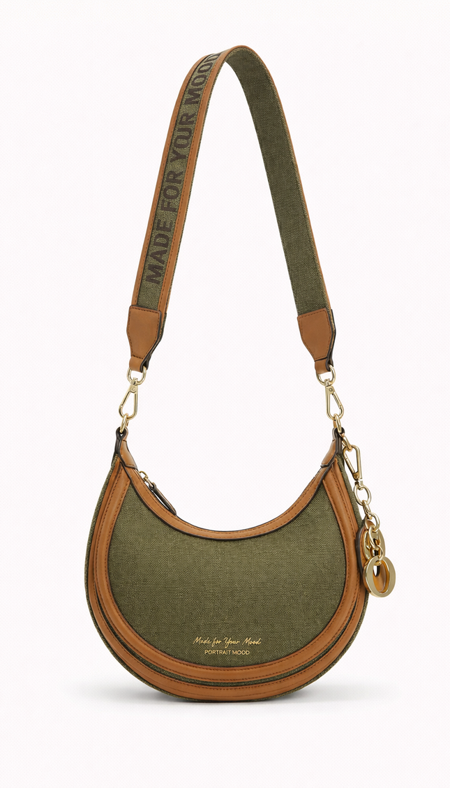 The P|M Crescent Script Hobo - Olive & Cognac Edition