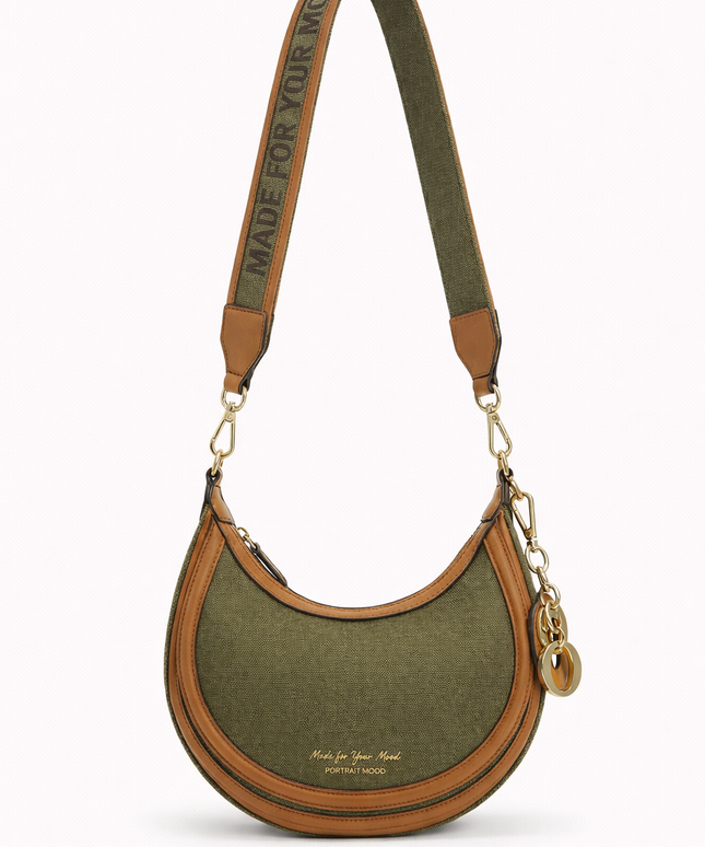 The P|M Crescent Script Hobo - Olive & Cognac Edition