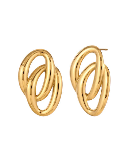 ECHO LINK EARRINGS IN 18K GOLD PLATE In Solid Stainless Steel 18K Gold-Plate