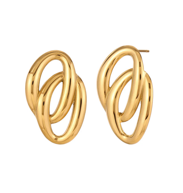 ECHO LINK EARRINGS IN 18K GOLD PLATE In Solid Stainless Steel 18K Gold-Plate