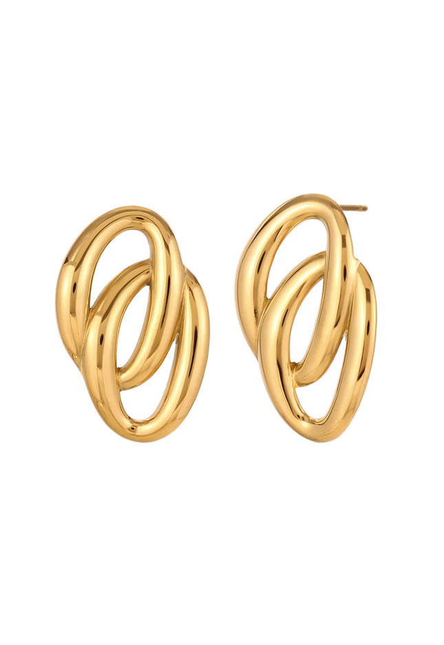 ECHO LINK EARRINGS IN 18K GOLD PLATE In Solid Stainless Steel 18K Gold-Plate