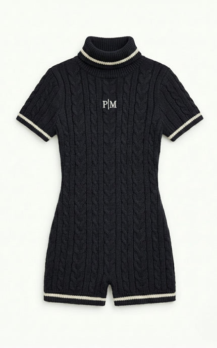 The PM Charcoal Heritage Cable Playsuit