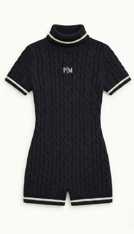 The PM Charcoal Heritage Cable Playsuit