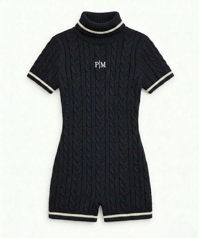 The PM Charcoal Heritage Cable Playsuit