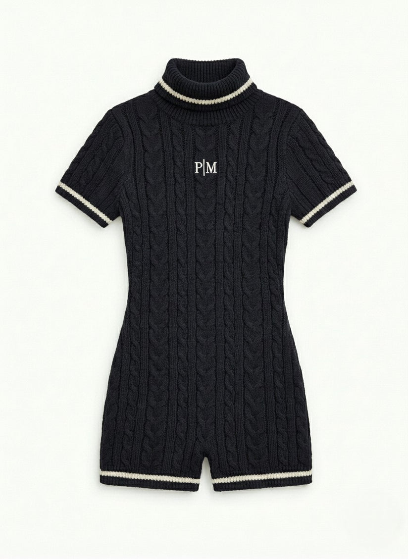 The PM Charcoal Heritage Cable Playsuit