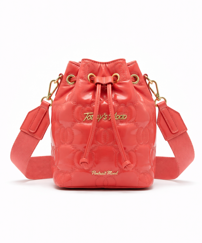 Gemini said The P|M Aura Quilted Bucket - Coral Patent Today's Mood Edition