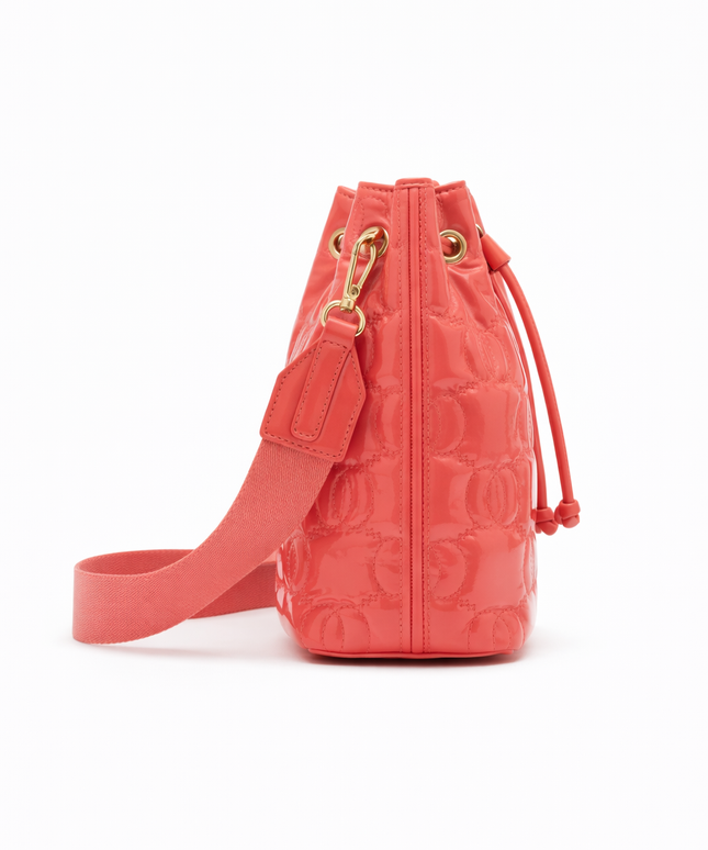 Gemini said The P|M Aura Quilted Bucket - Coral Patent Today's Mood Edition