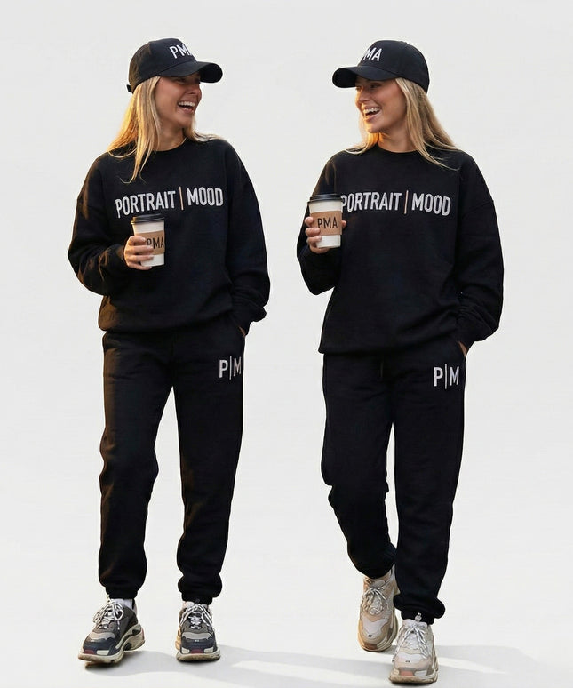 THE MOOD SIGNATURE CREW SET — BLACK