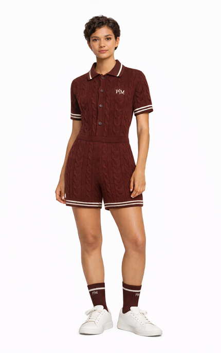 The PM Bordeaux Heritage Cable Playsuit