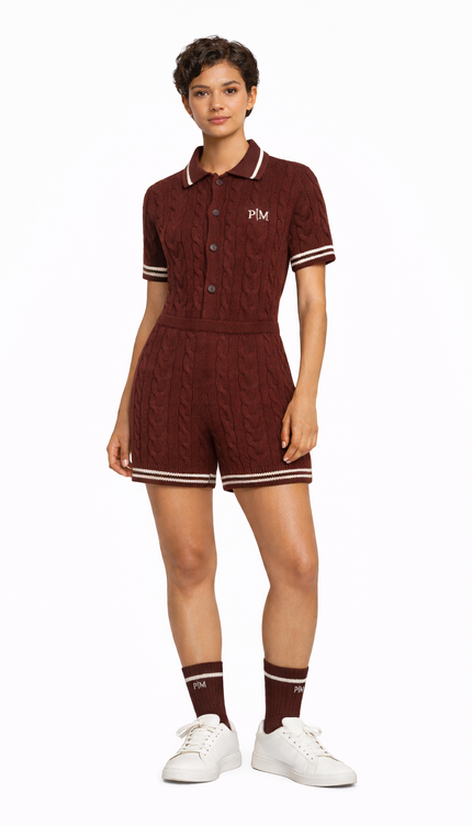 The PM Bordeaux Heritage Cable Playsuit