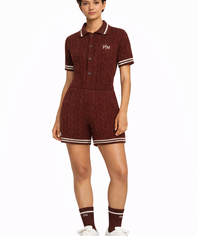 The PM Bordeaux Heritage Cable Playsuit