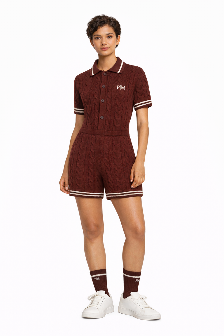 The PM Bordeaux Heritage Cable Playsuit