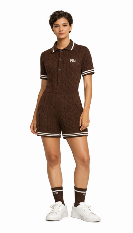 The PM Espresso Heritage Cable Romper