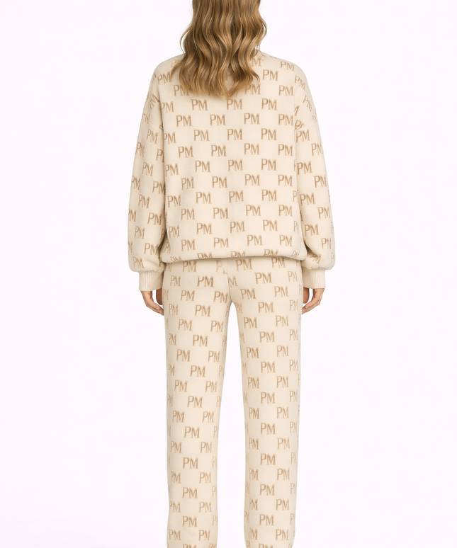 The PM Sandstone Monogram Lounge Set