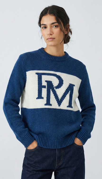 The P|M Club Intarsia Crewneck - Azure Edition