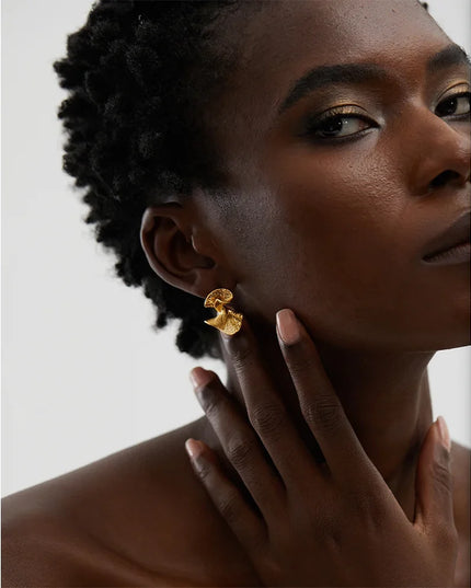 LUNAR ARC LUXE EARRINGS In Solid Stainless Steel 18K Gold-Plate