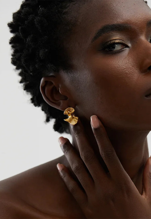 LUNAR ARC LUXE EARRINGS In Solid Stainless Steel 18K Gold-Plate