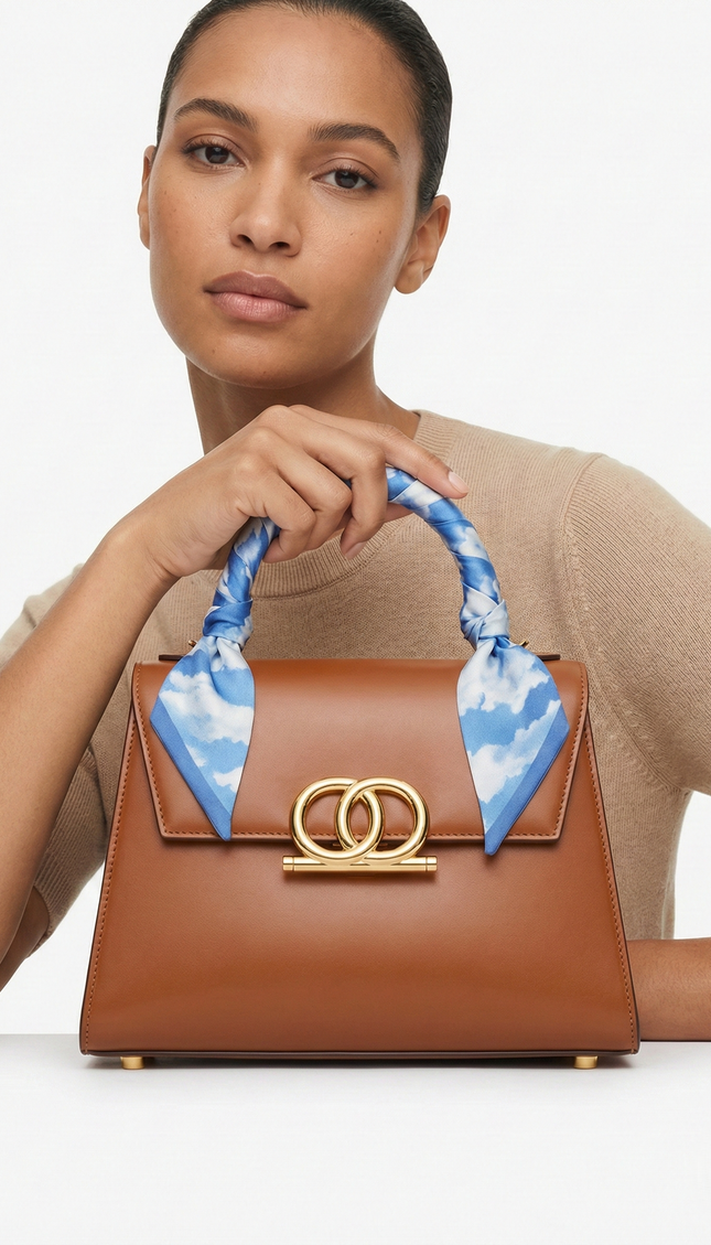 The P|M Meridian Top Handle - Cognac & Cloud Edition