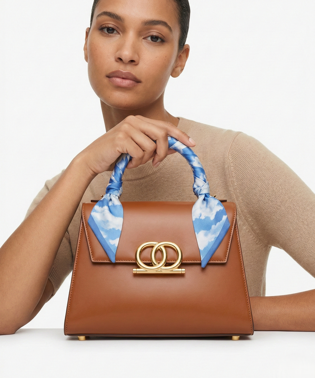 The P|M Meridian Top Handle - Cognac & Cloud Edition