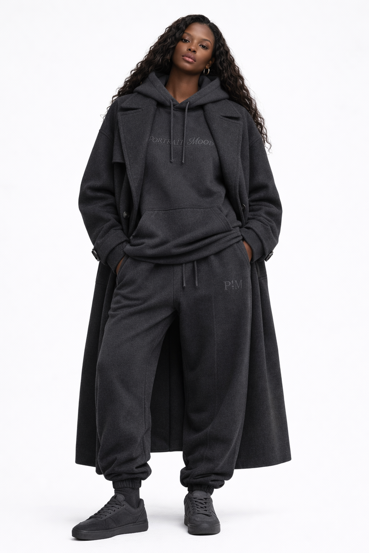 The P|M Archive Script Hoodie - Charcoal Edition