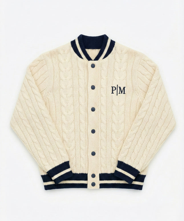 The PM Heritage Cable Varsity Cardigan