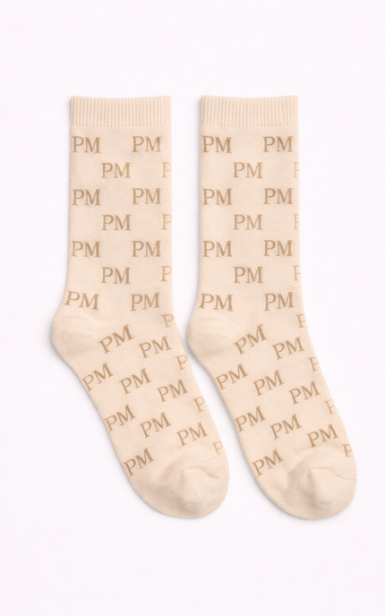 The PM Sandstone Monogram Sock