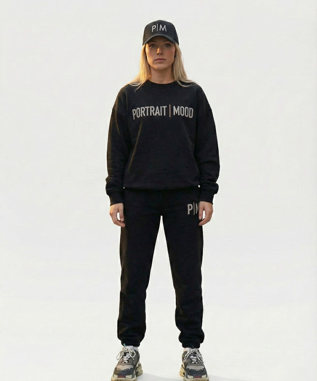 THE MOOD SIGNATURE CREW SET — BLACK