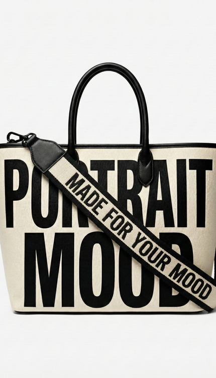 The P|M Manifesto Graphic Tote - Noir & Cream Edition