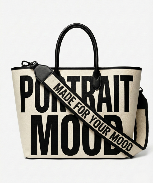 The P|M Manifesto Graphic Tote - Noir & Cream Edition