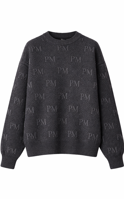 The PM Monogram Jacquard Knit Crew