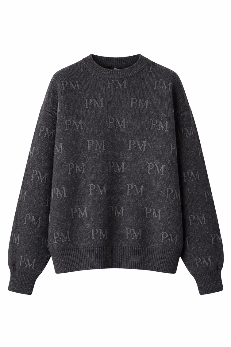 The PM Monogram Jacquard Knit Crew