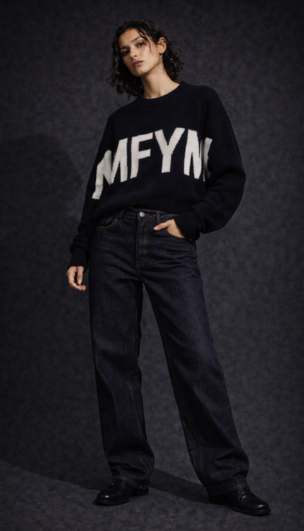 The P|M MFYM Intarsia Knit Jumper - Noir Edition