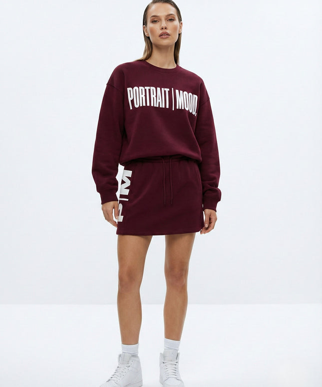 The Burgundy Alignment Skirt Set