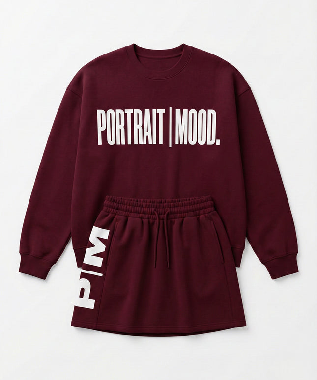 The Burgundy Alignment Skirt Set