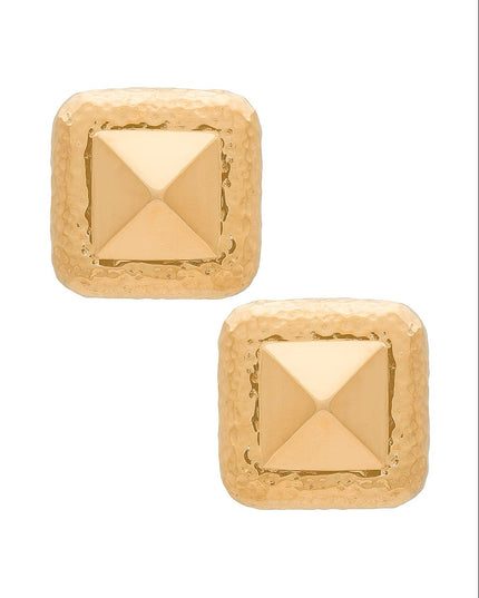 STUD ICON LUXE EARRINGS In Solid Stainless Steel With 18K Gold-Plate