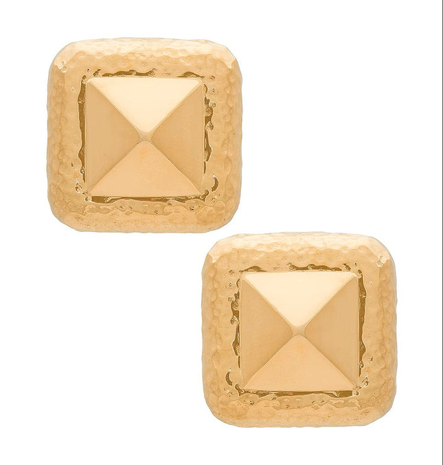 STUD ICON LUXE EARRINGS In Solid Stainless Steel With 18K Gold-Plate