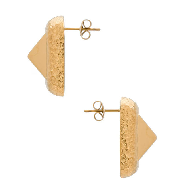 STUD ICON LUXE EARRINGS In Solid Stainless Steel With 18K Gold-Plate