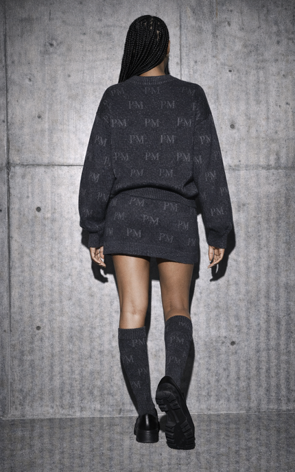 The PM Monogram Jacquard Knit High Sock