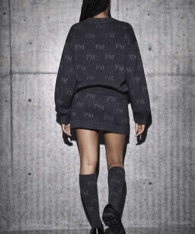 The PM Monogram Jacquard Knit Crew
