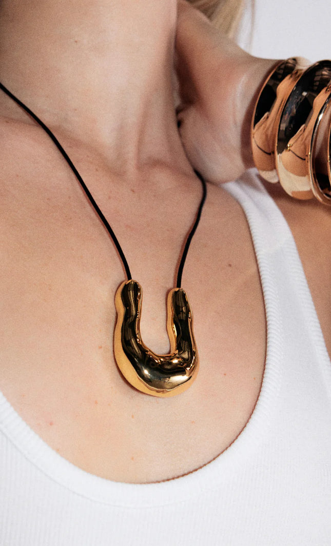 CELESTIAL EMBRACE PENDANT - NECKLACE In Solid Non-Tarnish Stainless Steel With 18K Gold-Plate