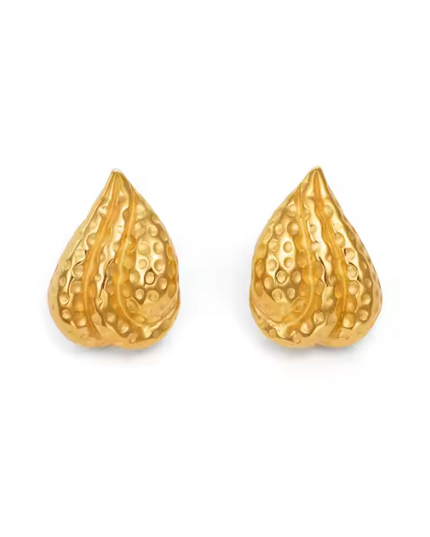 THE UNVEIL FLEUR EARRINGS in Solid Stainless Steel with 18K Gold Plate